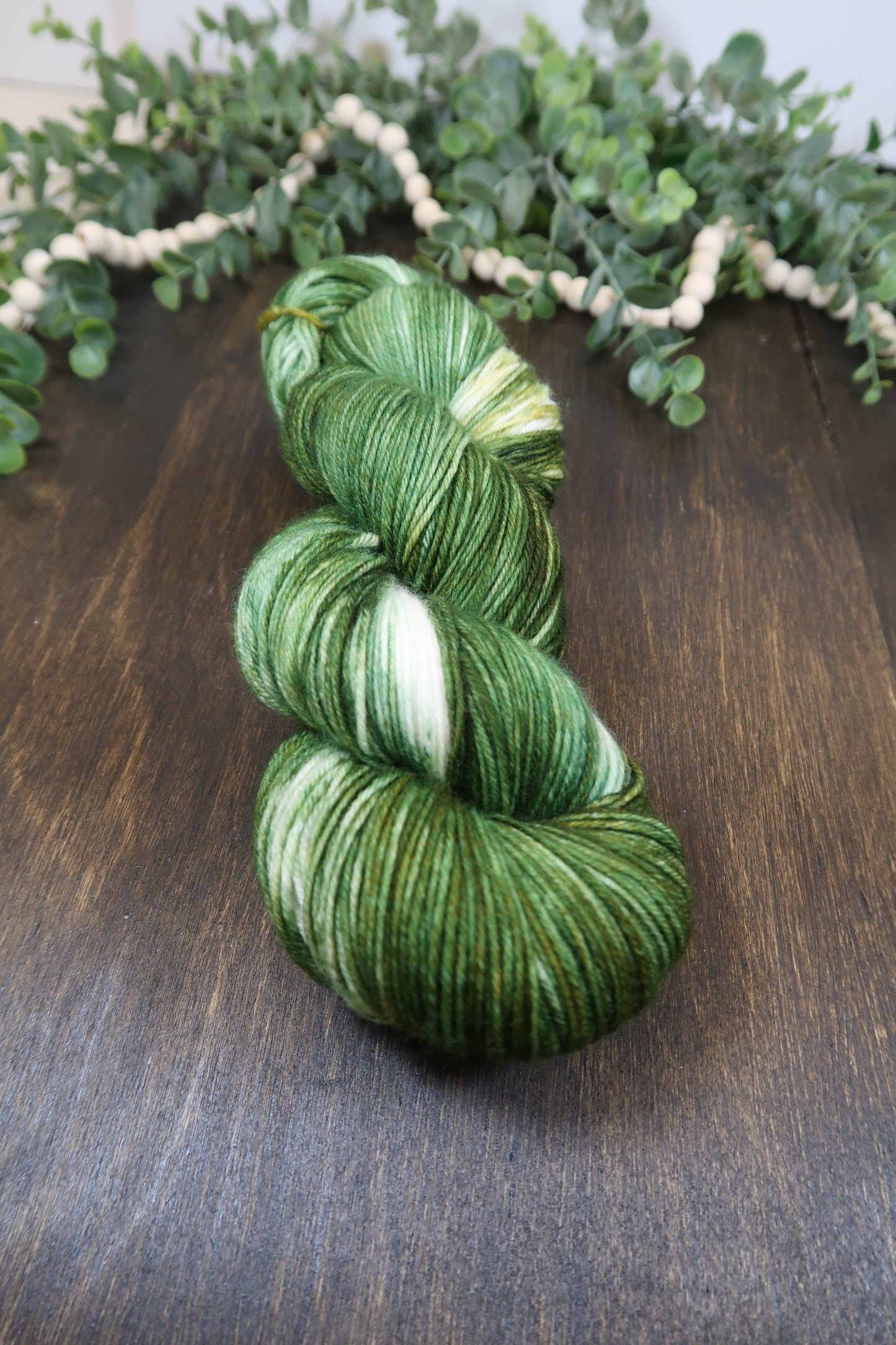 Hand Dyed Yarn | Fingering Weight Yarn | Variegated Yarn | 75/25 Yarn Speckled Yarn | Superwash Merino Wool | Color: Fern