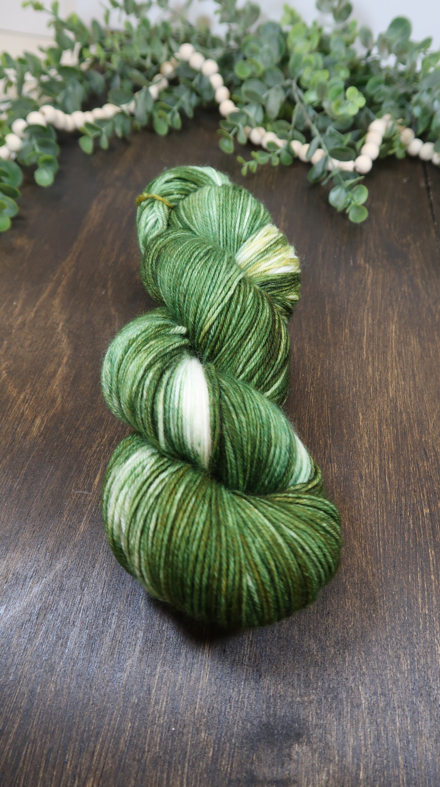 Hand Dyed Yarn | Fingering Weight Yarn | Variegated Yarn | 75/25 Yarn Speckled Yarn | Superwash Merino Wool | Color: Fern