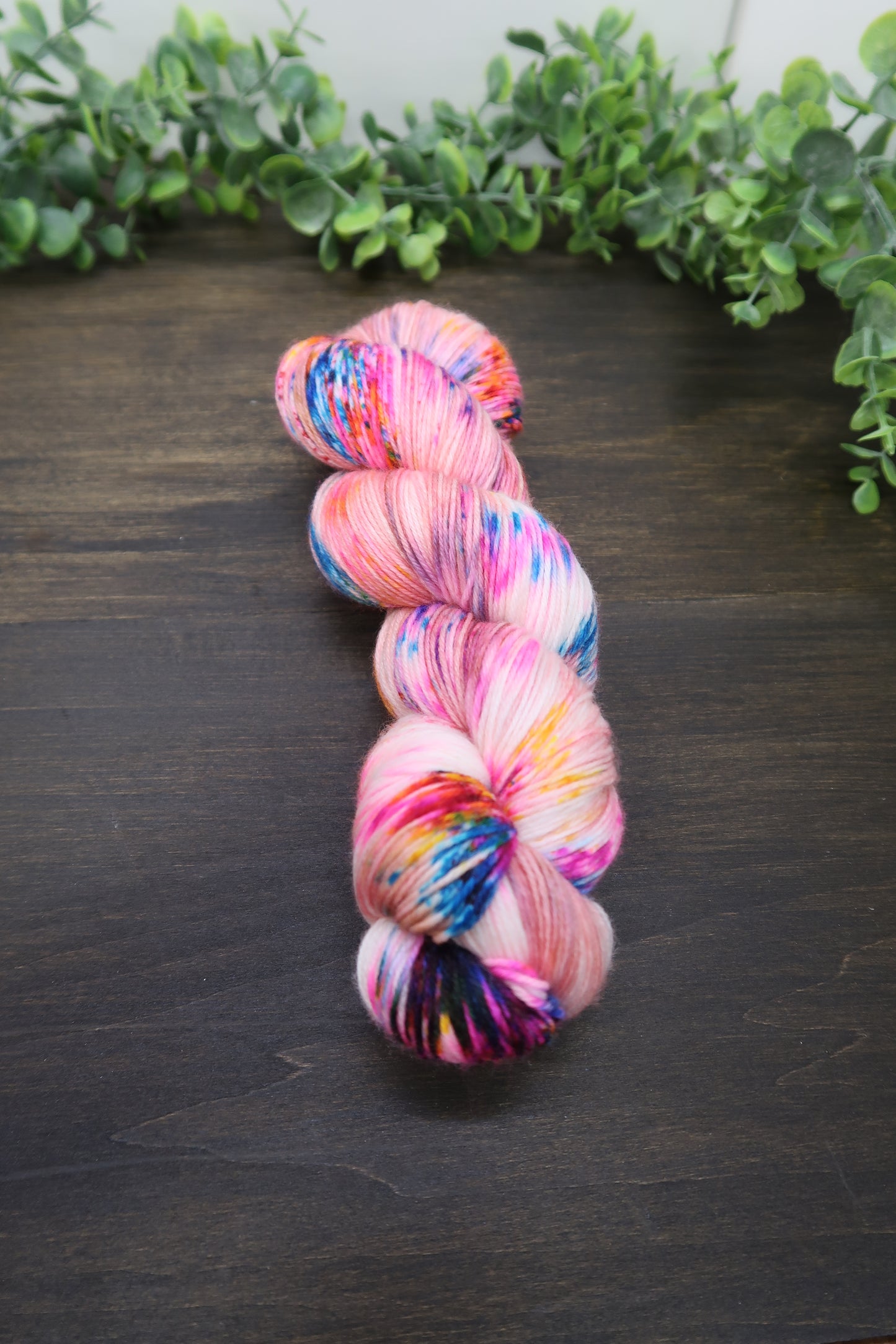 Hand Dyed Yarn | Fingering Weight Yarn | Variegated Yarn | 75/25 Yarn Speckled Yarn | Superwash Merino Wool | Color: Carnival