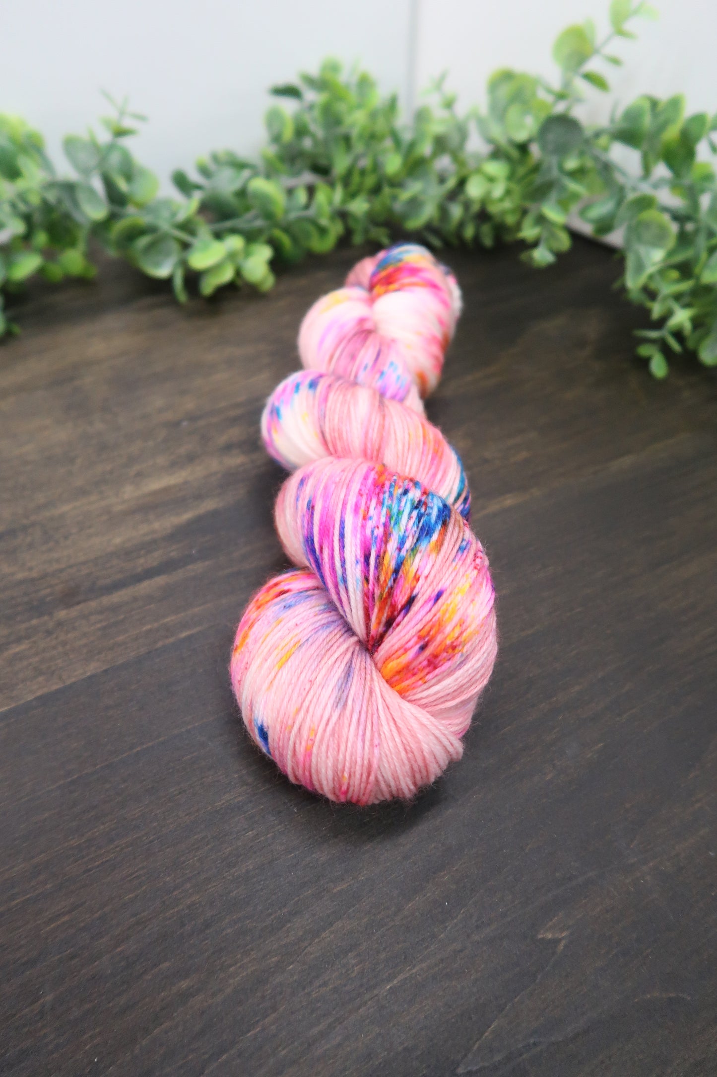 Hand Dyed Yarn | Fingering Weight Yarn | Variegated Yarn | 75/25 Yarn Speckled Yarn | Superwash Merino Wool | Color: Carnival