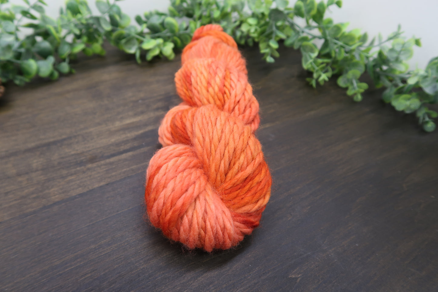 Hand Dyed Yarn | Super Bulky Yarn | Andean Highland Wool | Color: Burnt Pumpkin