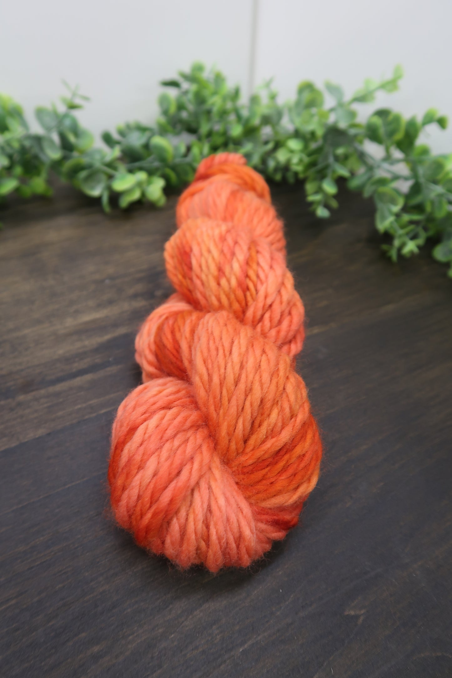 Hand Dyed Yarn | Super Bulky Yarn | Andean Highland Wool | Color: Burnt Pumpkin