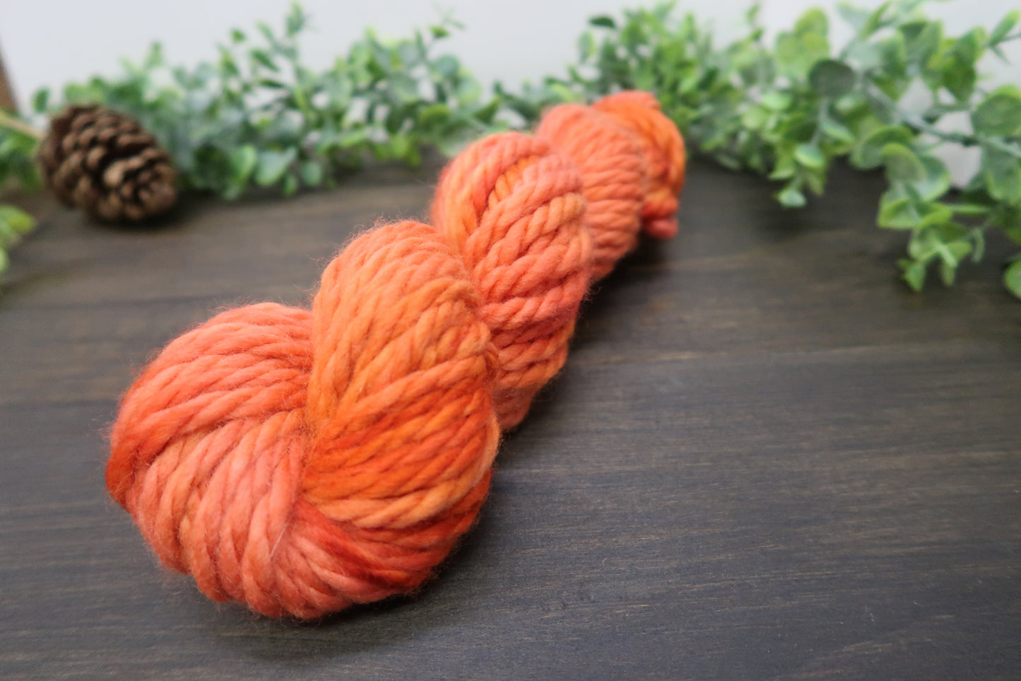 Hand Dyed Yarn | Super Bulky Yarn | Andean Highland Wool | Color: Burnt Pumpkin