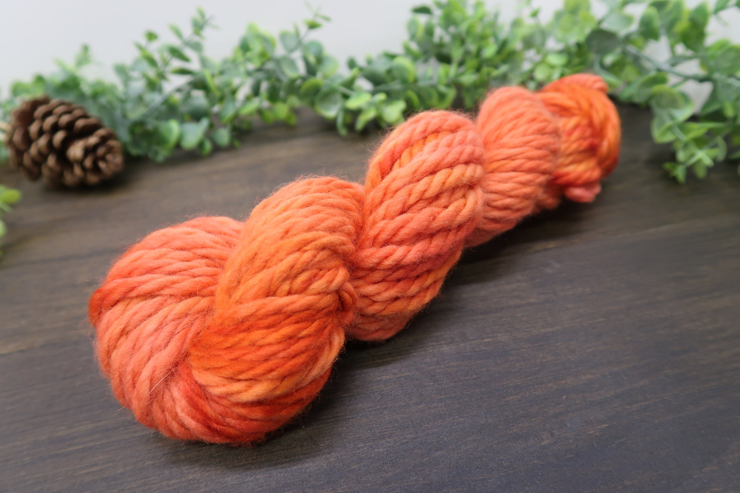 Hand Dyed Yarn | Super Bulky Yarn | Andean Highland Wool | Color: Burnt Pumpkin