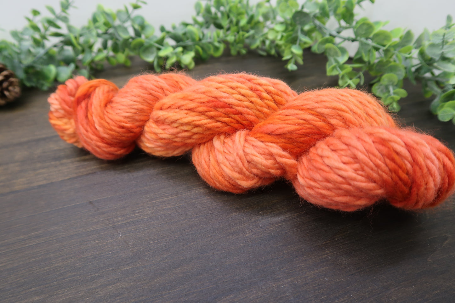 Hand Dyed Yarn | Super Bulky Yarn | Andean Highland Wool | Color: Burnt Pumpkin