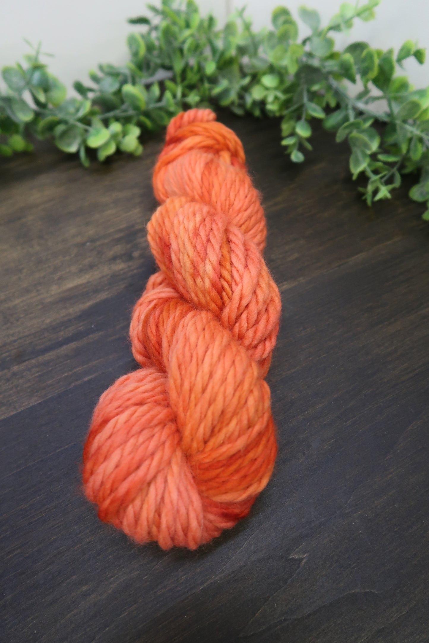 Hand Dyed Yarn | Super Bulky Yarn | Andean Highland Wool | Color: Burnt Pumpkin