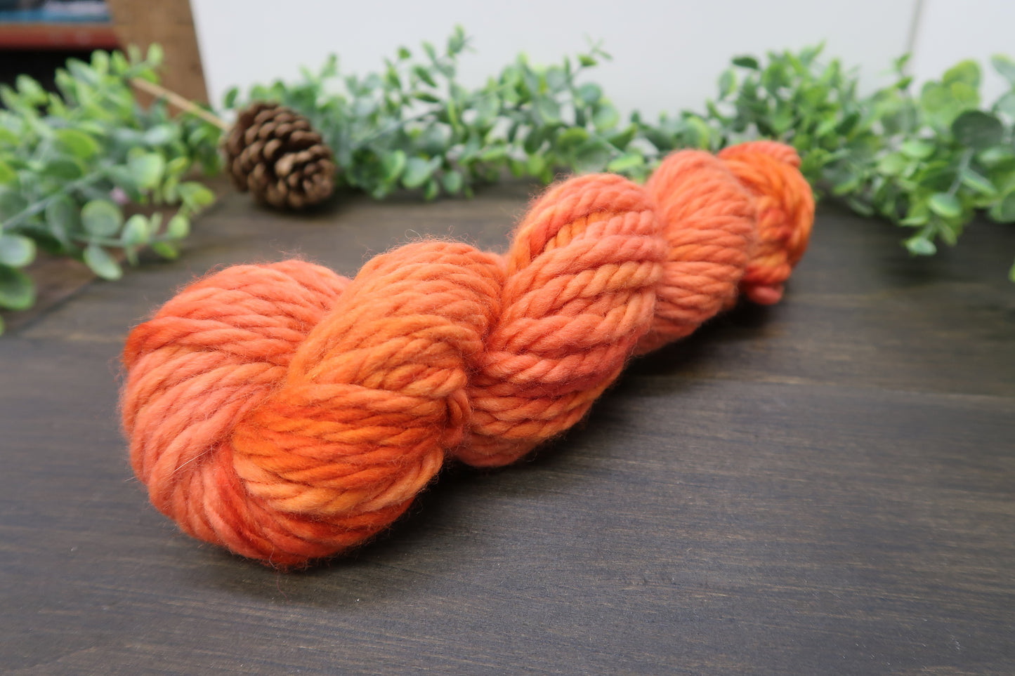 Hand Dyed Yarn | Super Bulky Yarn | Andean Highland Wool | Color: Burnt Pumpkin