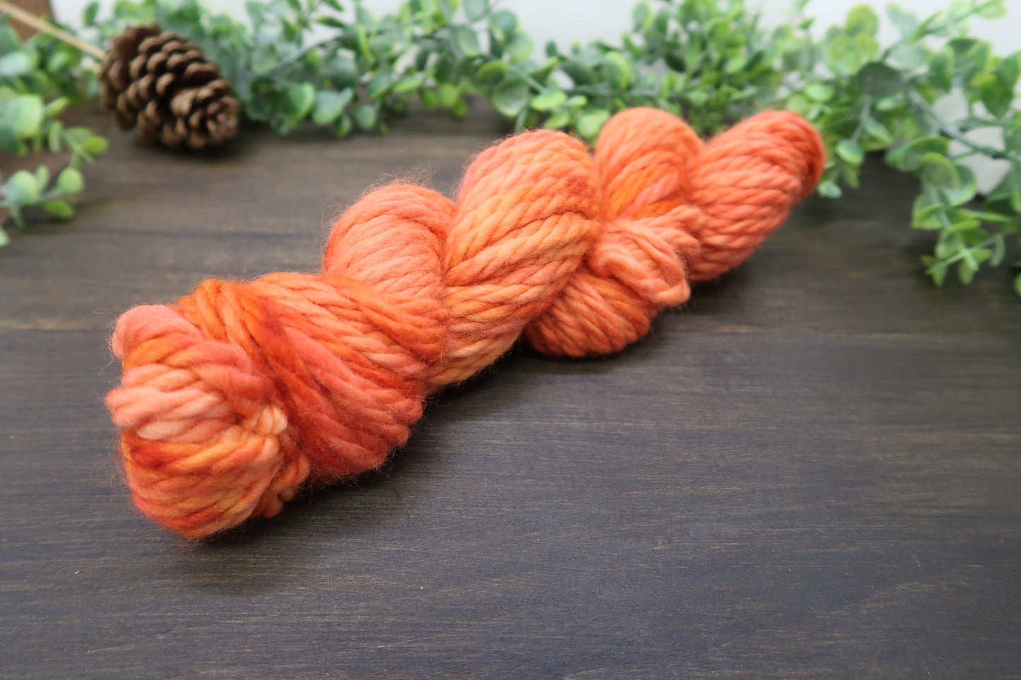 Hand Dyed Yarn | Super Bulky Yarn | Andean Highland Wool | Color: Burnt Pumpkin