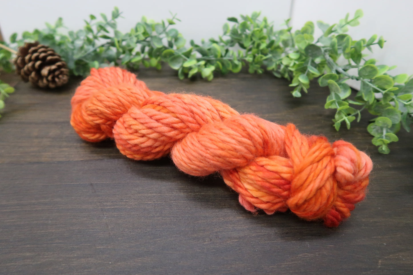 Hand Dyed Yarn | Super Bulky Yarn | Andean Highland Wool | Color: Burnt Pumpkin