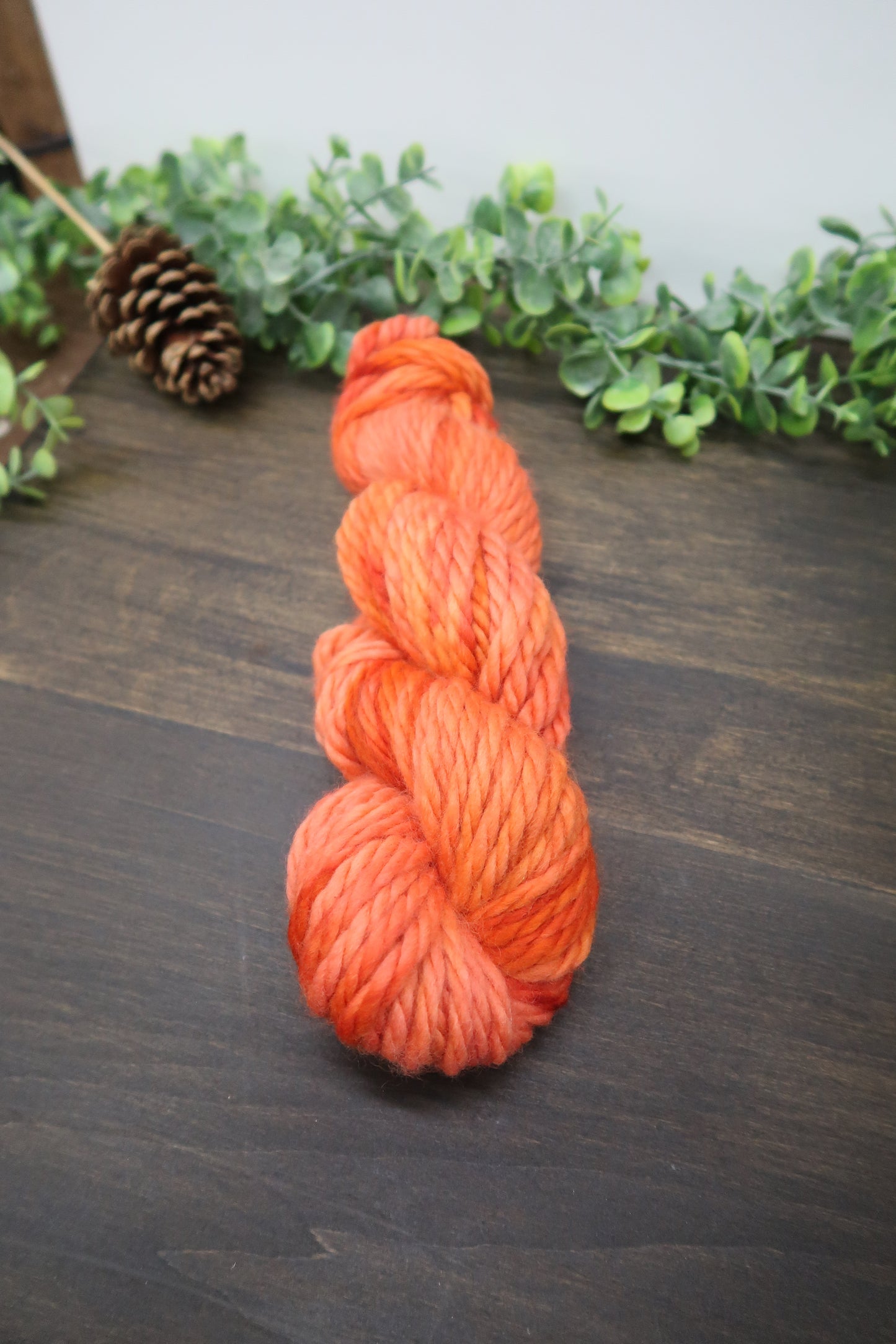 Hand Dyed Yarn | Super Bulky Yarn | Andean Highland Wool | Color: Burnt Pumpkin