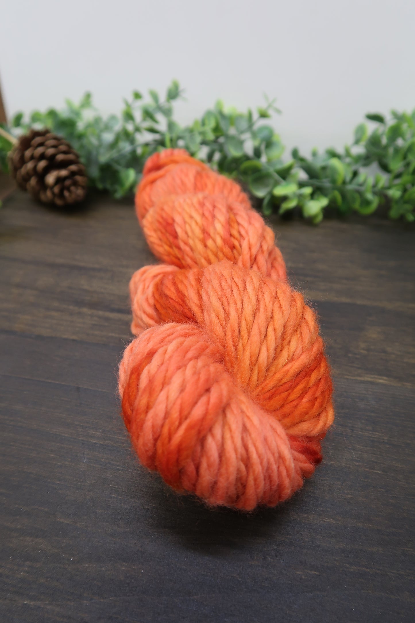 Hand Dyed Yarn | Super Bulky Yarn | Andean Highland Wool | Color: Burnt Pumpkin