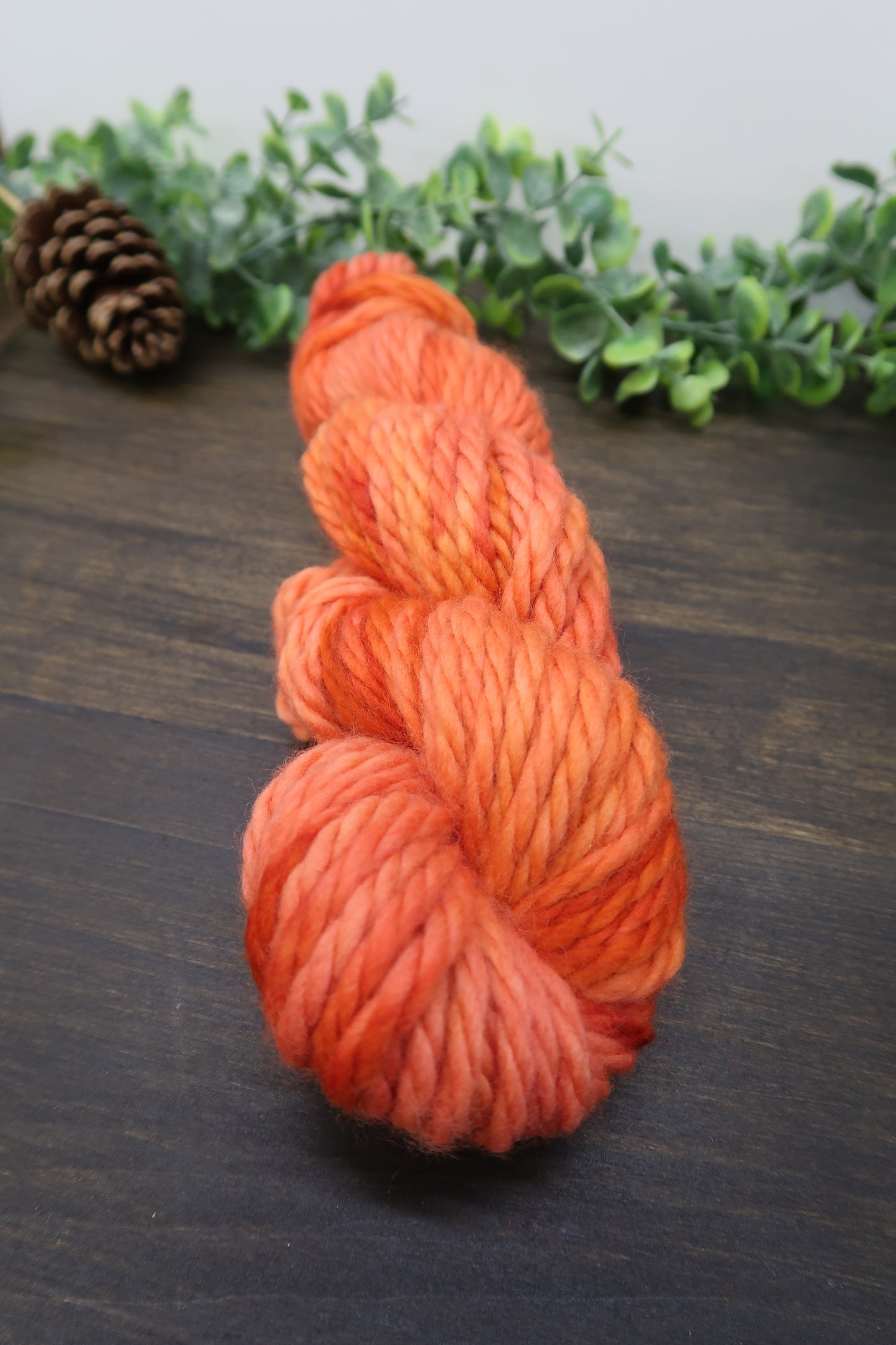 Hand Dyed Yarn | Super Bulky Yarn | Andean Highland Wool | Color: Burnt Pumpkin