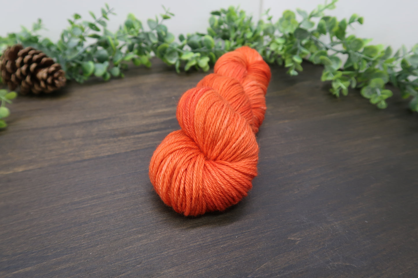 Hand Dyed Yarn | Worsted Weight | Variegated Yarn | 100% Fine Superwash Merino Wool | Color: Burnt Pumpkin