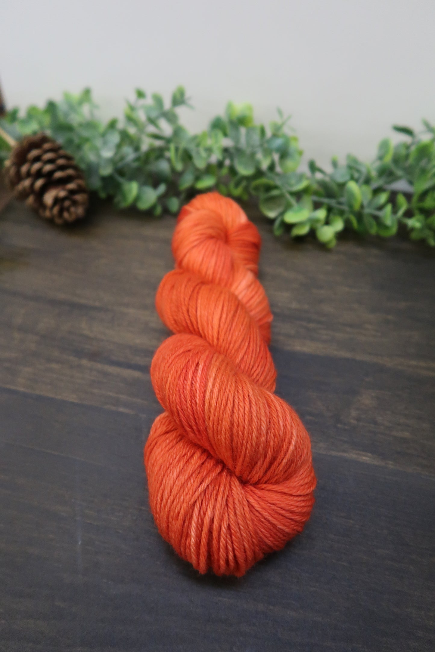 Hand Dyed Yarn | Worsted Weight | Variegated Yarn | 100% Fine Superwash Merino Wool | Color: Burnt Pumpkin