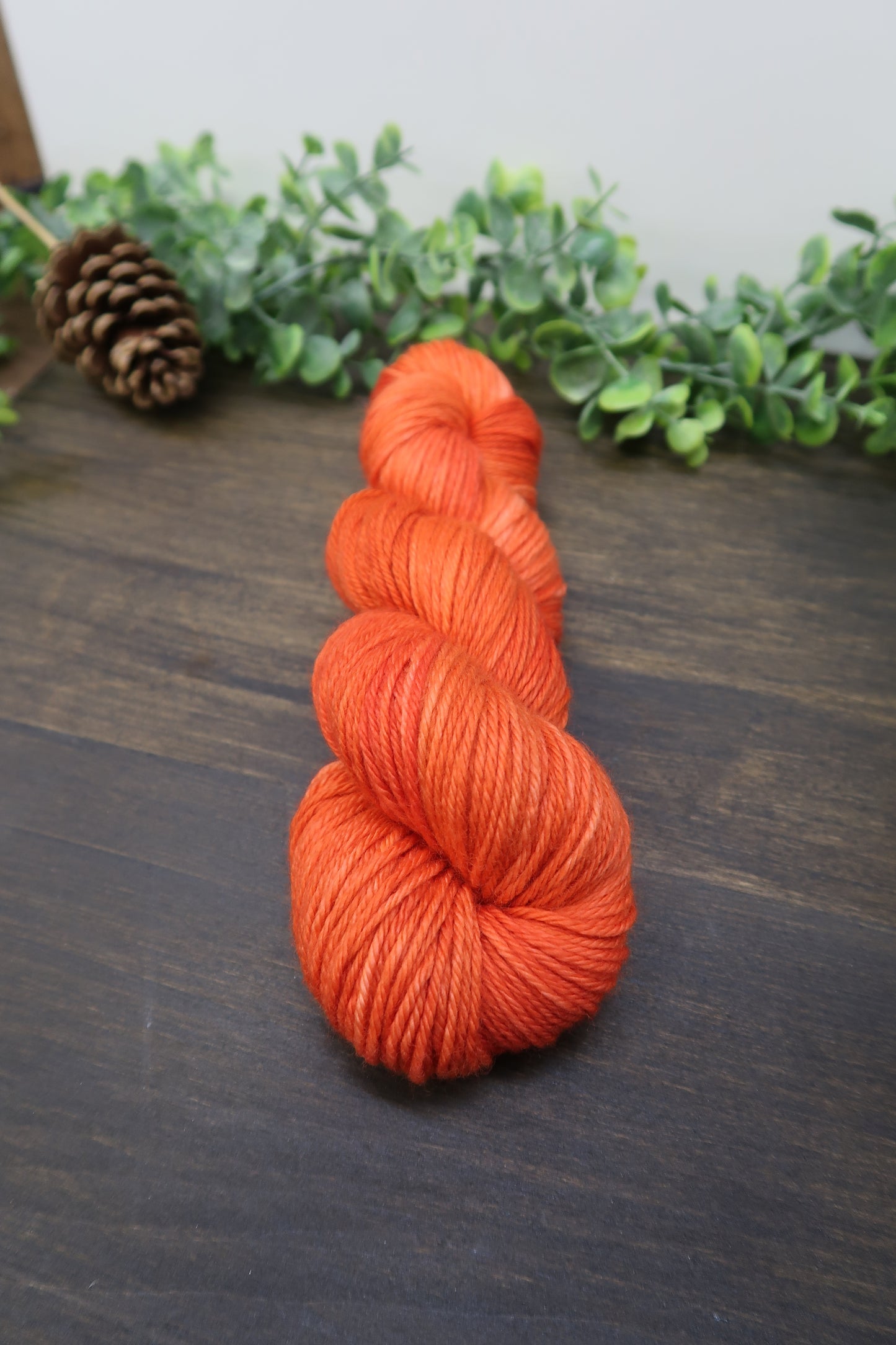 Hand Dyed Yarn | Worsted Weight | Variegated Yarn | 100% Fine Superwash Merino Wool | Color: Burnt Pumpkin