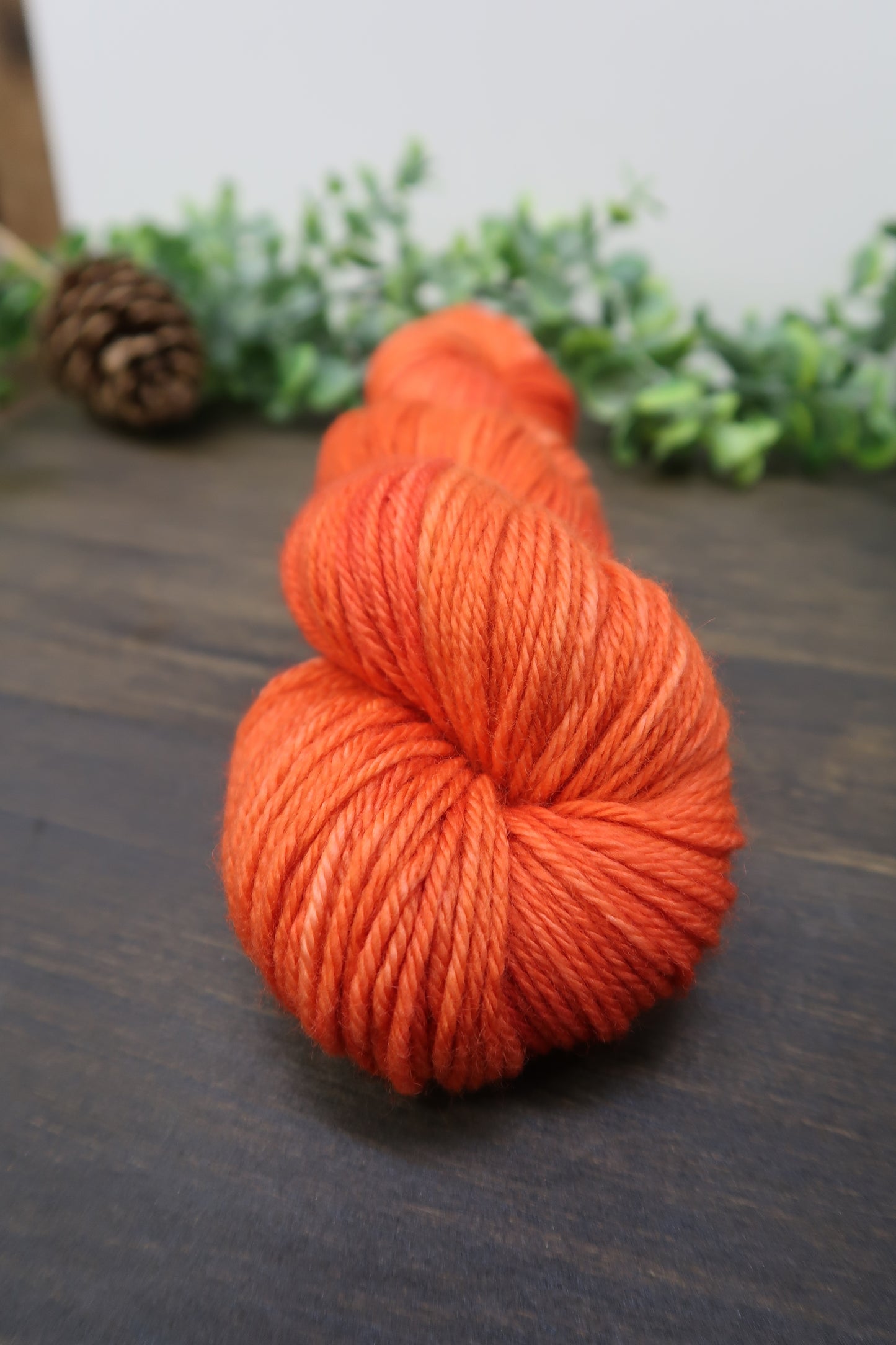 Hand Dyed Yarn | Worsted Weight | Variegated Yarn | 100% Fine Superwash Merino Wool | Color: Burnt Pumpkin