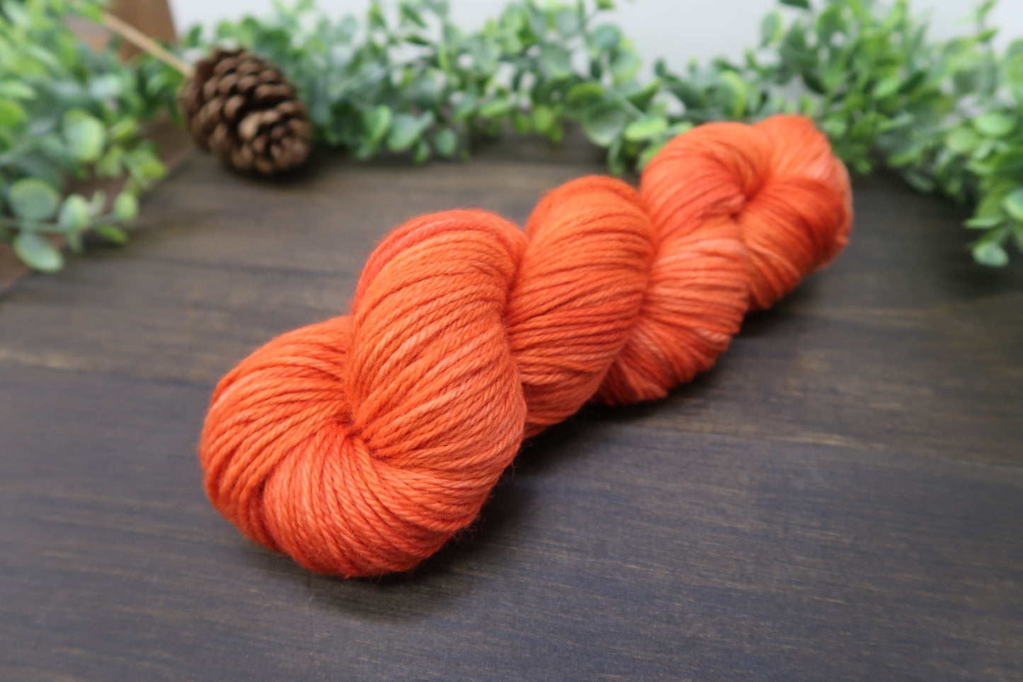 Hand Dyed Yarn | Worsted Weight | Variegated Yarn | 100% Fine Superwash Merino Wool | Color: Burnt Pumpkin