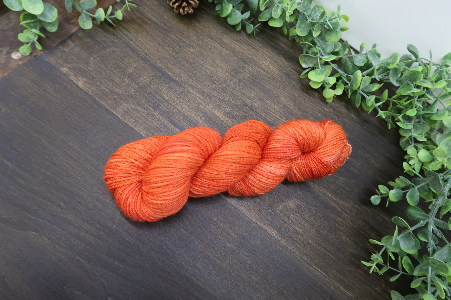 Hand Dyed Yarn | Worsted Weight | Variegated Yarn | 100% Fine Superwash Merino Wool | Color: Burnt Pumpkin