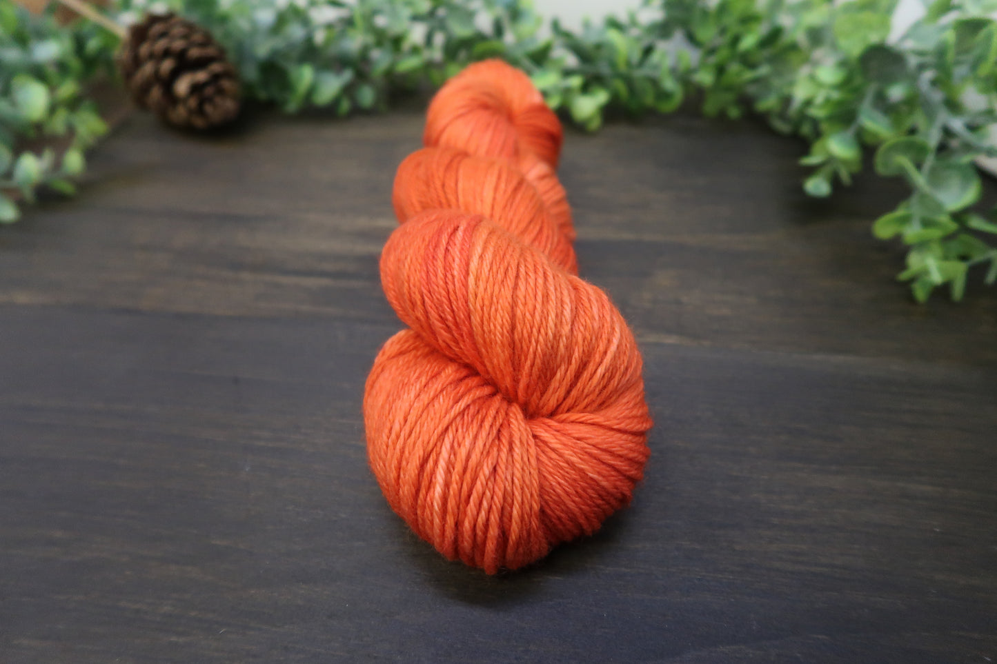 Hand Dyed Yarn | Worsted Weight | Variegated Yarn | 100% Fine Superwash Merino Wool | Color: Burnt Pumpkin