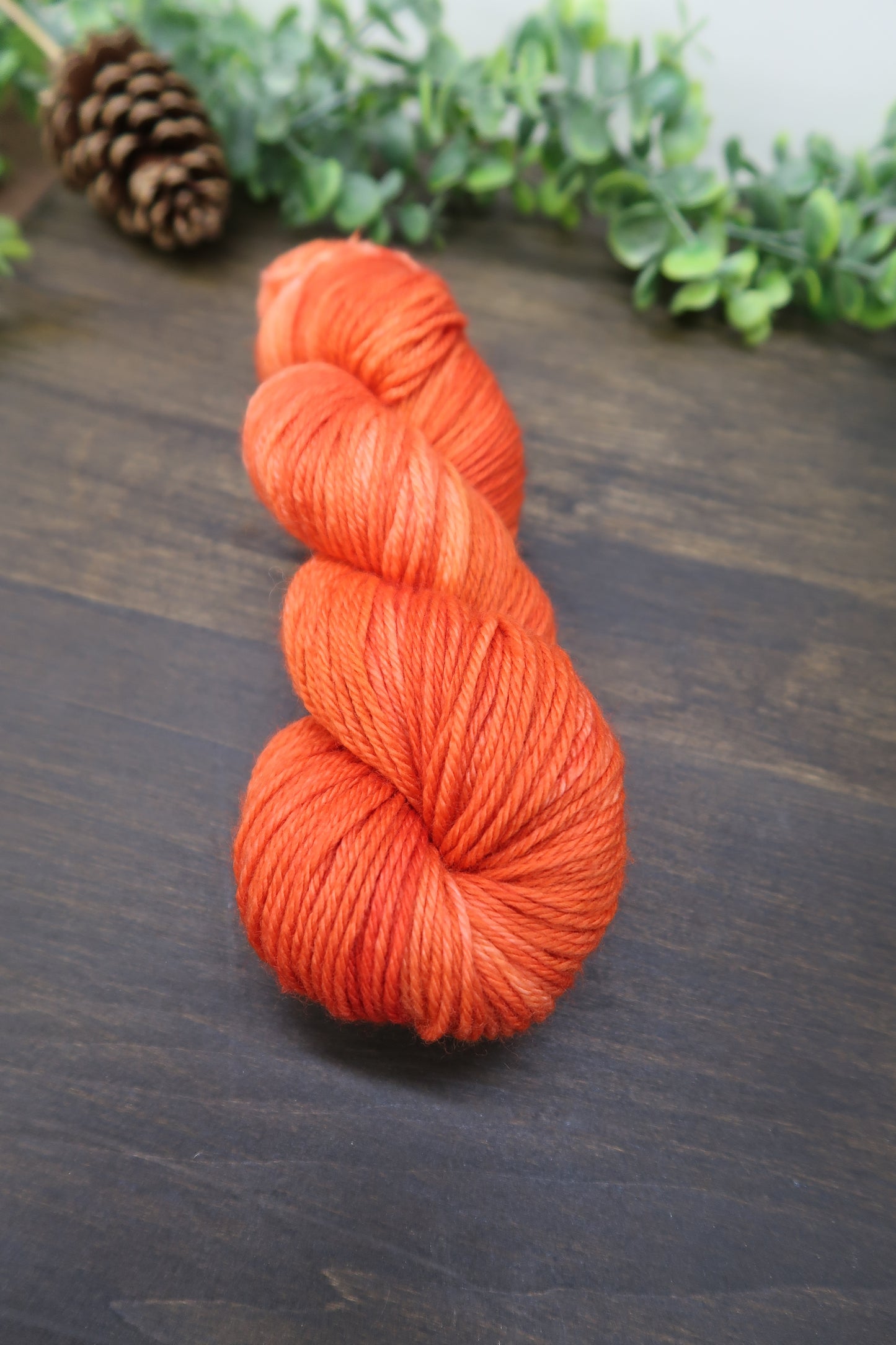 Hand Dyed Yarn | Worsted Weight | Variegated Yarn | 100% Fine Superwash Merino Wool | Color: Burnt Pumpkin