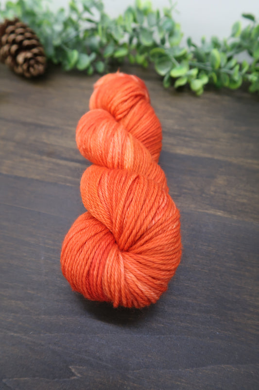 Hand Dyed Yarn | Worsted Weight | Variegated Yarn | 100% Fine Superwash Merino Wool | Color: Burnt Pumpkin