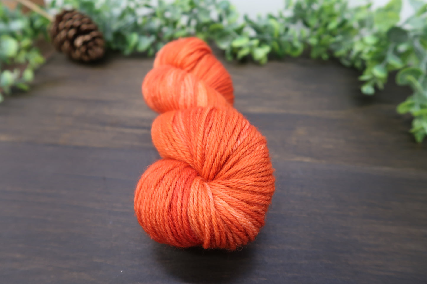 Hand Dyed Yarn | Worsted Weight | Variegated Yarn | 100% Fine Superwash Merino Wool | Color: Burnt Pumpkin