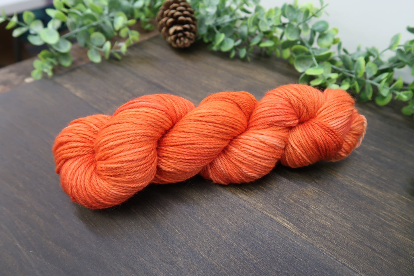 Hand Dyed Yarn | Worsted Weight | Variegated Yarn | 100% Fine Superwash Merino Wool | Color: Burnt Pumpkin