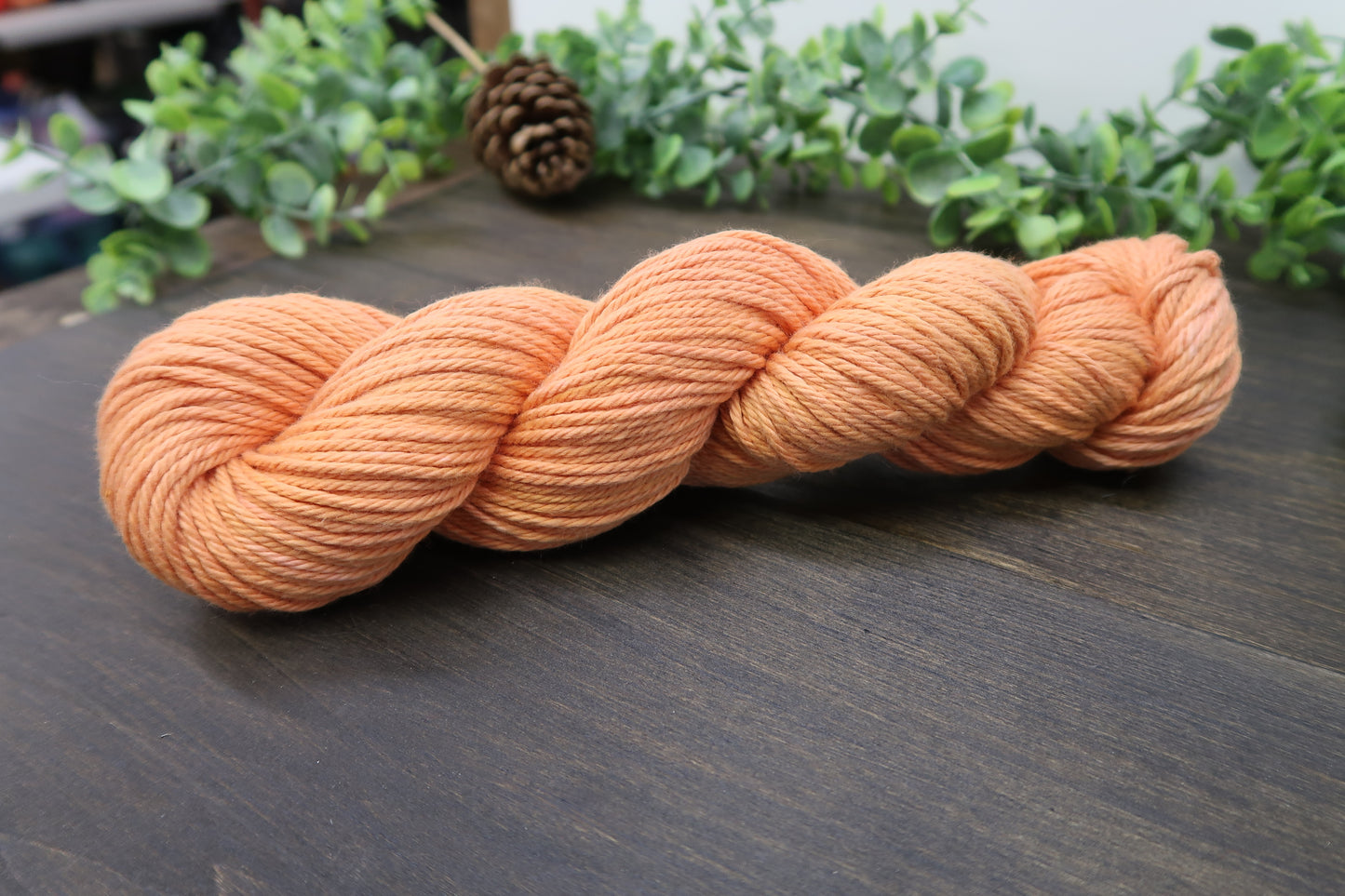 Hand Dyed Yarn | Worsted Weight | Variegated Yarn | 100% Organic Cotton | Color: Burnt Pumpkin