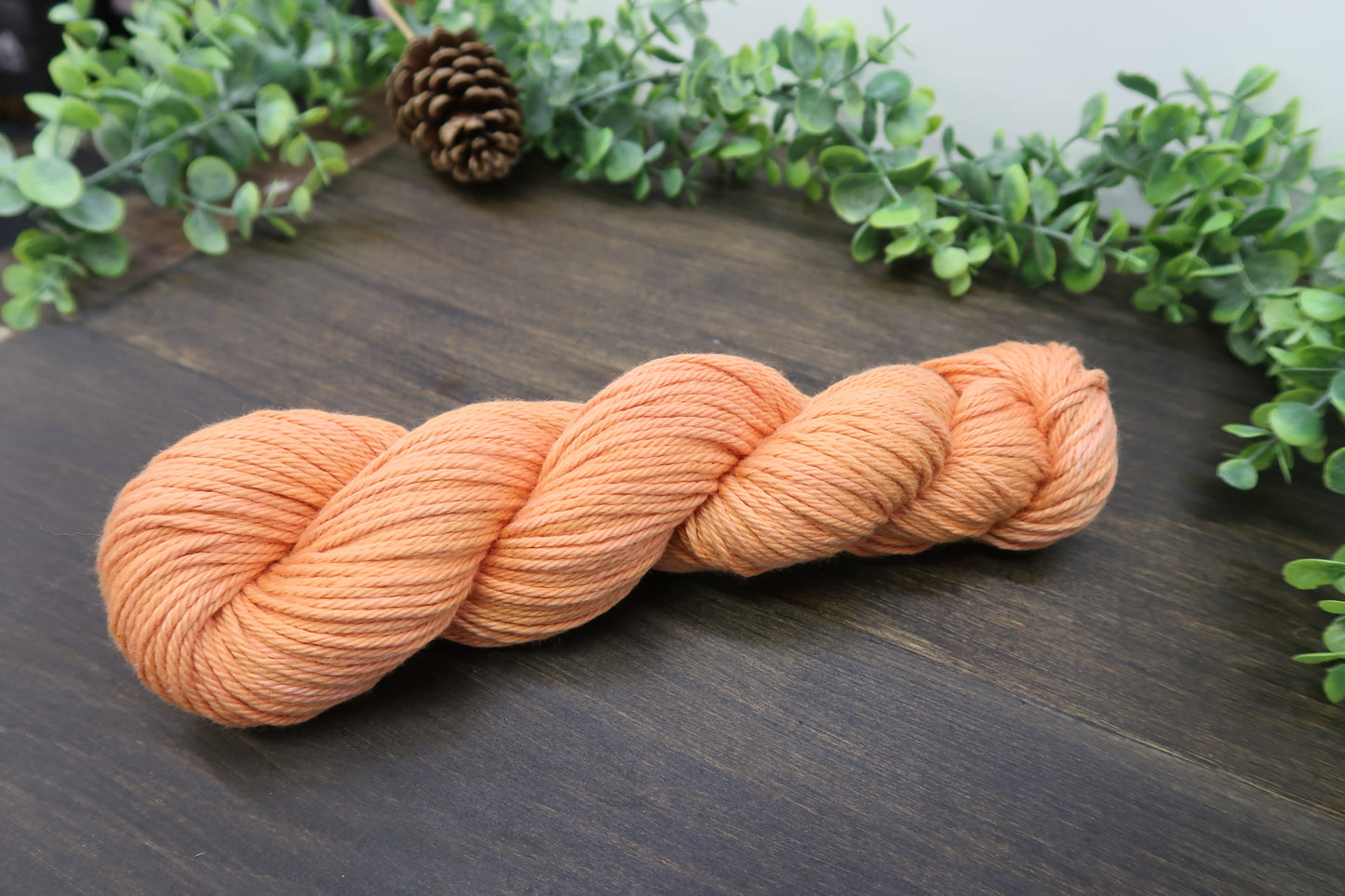 Hand Dyed Yarn | Worsted Weight | Variegated Yarn | 100% Organic Cotton | Color: Burnt Pumpkin