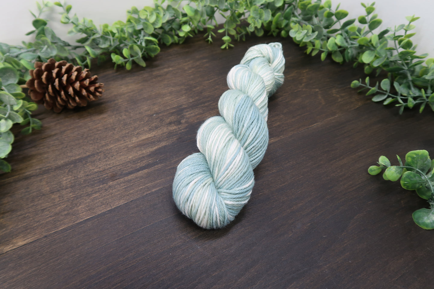 Hand Dyed Yarn | Worsted Weight | Variegated Yarn | 100% Organic Cotton | Color: Sage