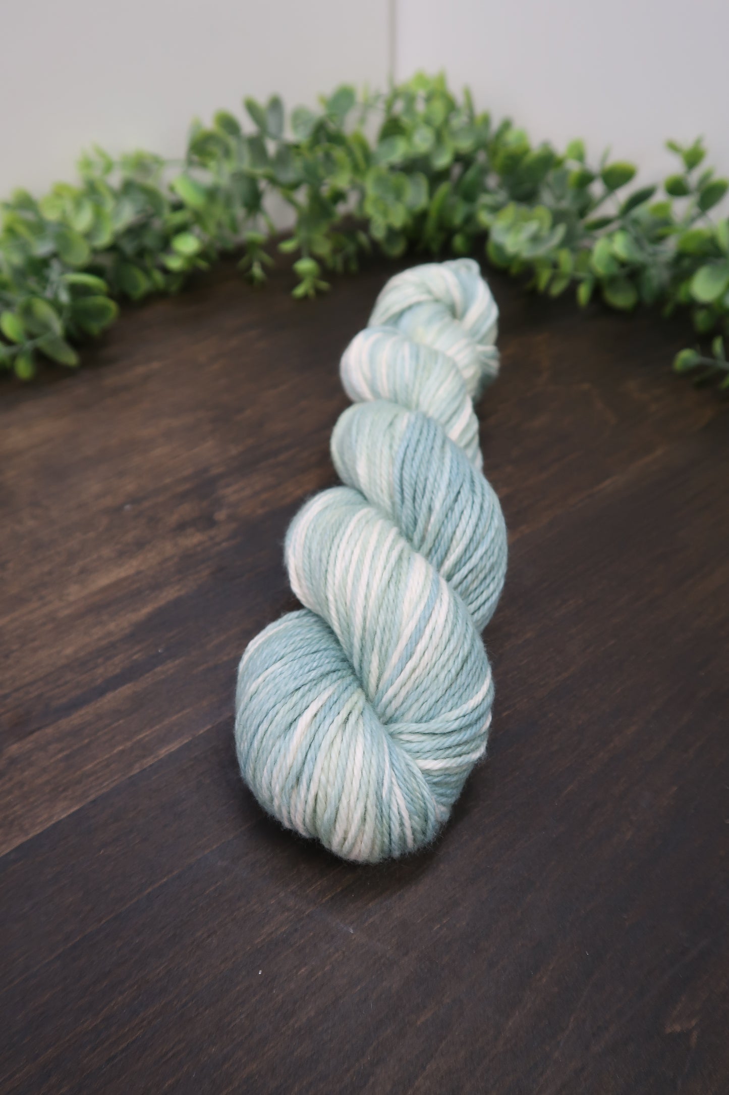 Hand Dyed Yarn | Worsted Weight | Variegated Yarn | 100% Organic Cotton | Color: Sage