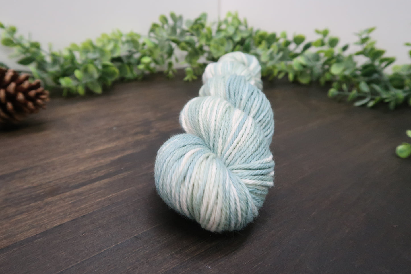 Hand Dyed Yarn | Worsted Weight | Variegated Yarn | 100% Organic Cotton | Color: Sage