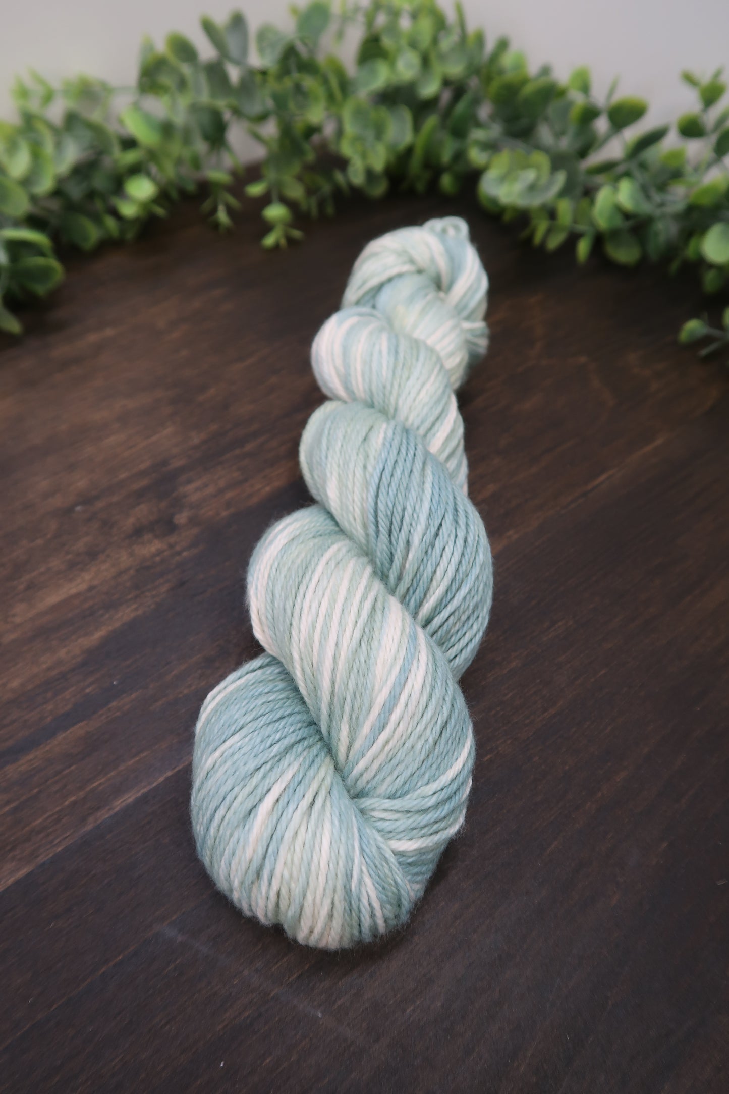 Hand Dyed Yarn | Worsted Weight | Variegated Yarn | 100% Organic Cotton | Color: Sage