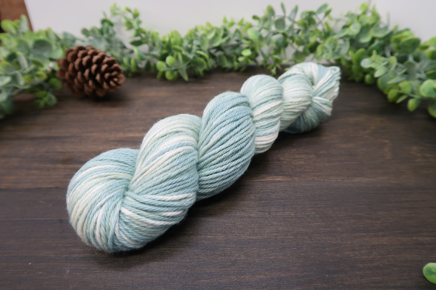 Hand Dyed Yarn | Worsted Weight | Variegated Yarn | 100% Organic Cotton | Color: Sage