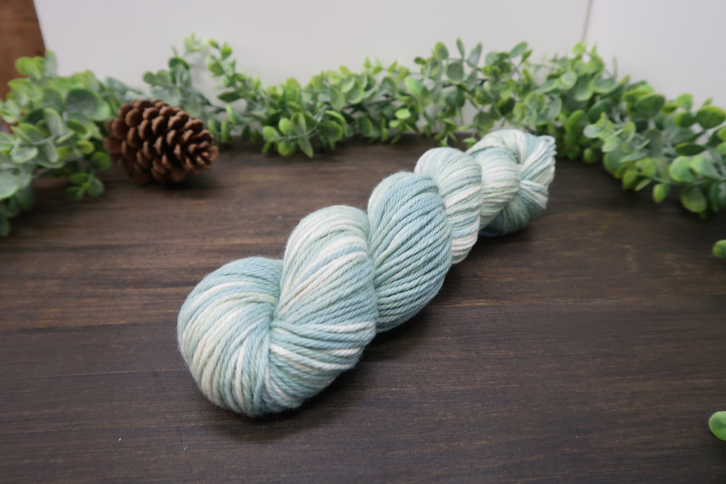 Hand Dyed Yarn | Worsted Weight | Variegated Yarn | 100% Organic Cotton | Color: Sage