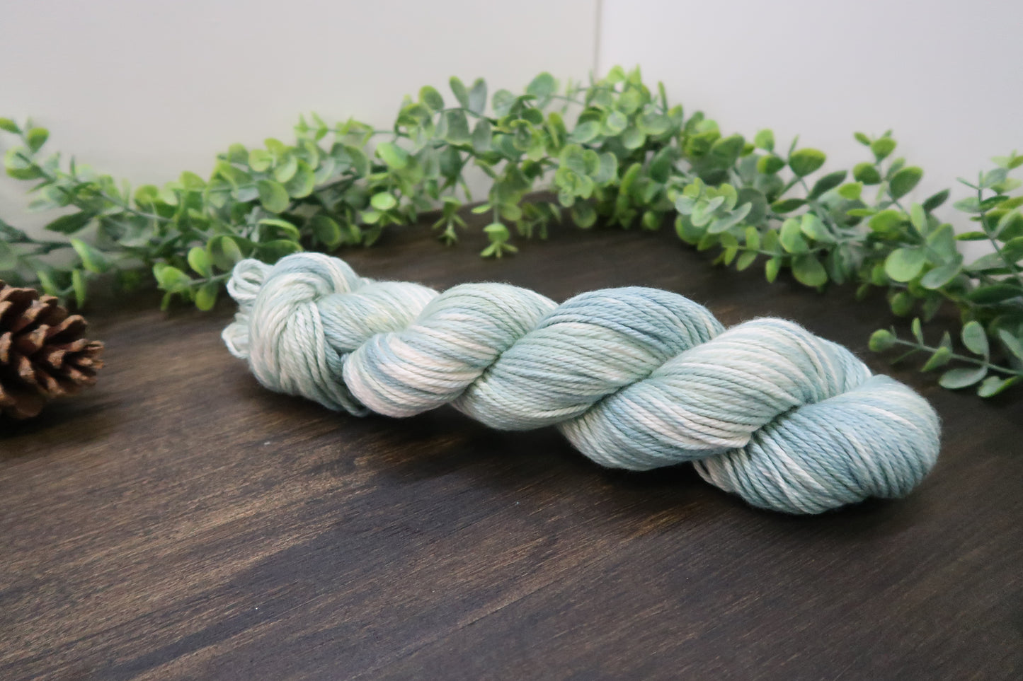 Hand Dyed Yarn | Worsted Weight | Variegated Yarn | 100% Organic Cotton | Color: Sage