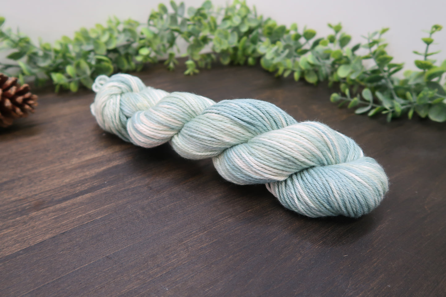 Hand Dyed Yarn | Worsted Weight | Variegated Yarn | 100% Organic Cotton | Color: Sage