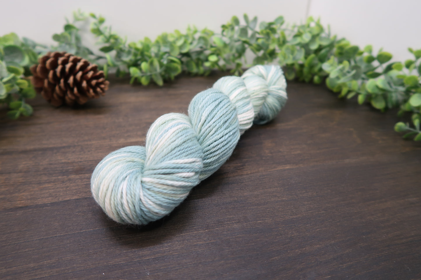 Hand Dyed Yarn | Worsted Weight | Variegated Yarn | 100% Organic Cotton | Color: Sage