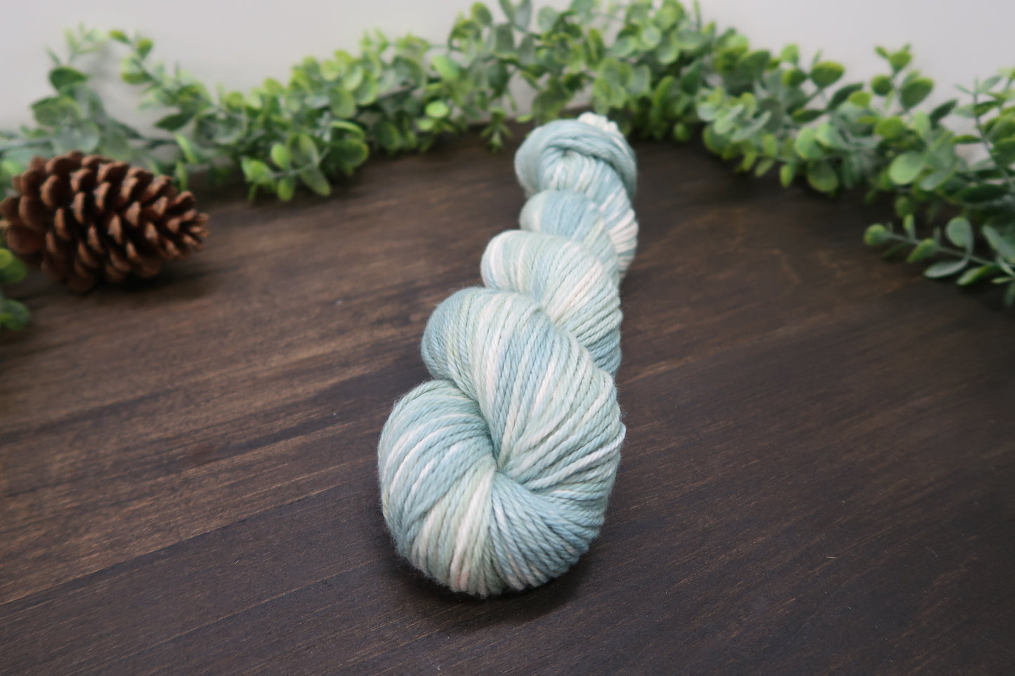 Hand Dyed Yarn | Worsted Weight | Variegated Yarn | 100% Organic Cotton | Color: Sage