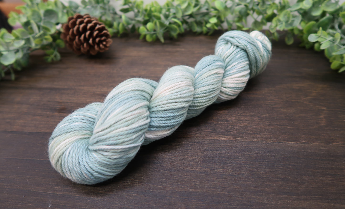 Hand Dyed Yarn | Worsted Weight | Variegated Yarn | 100% Organic Cotton | Color: Sage