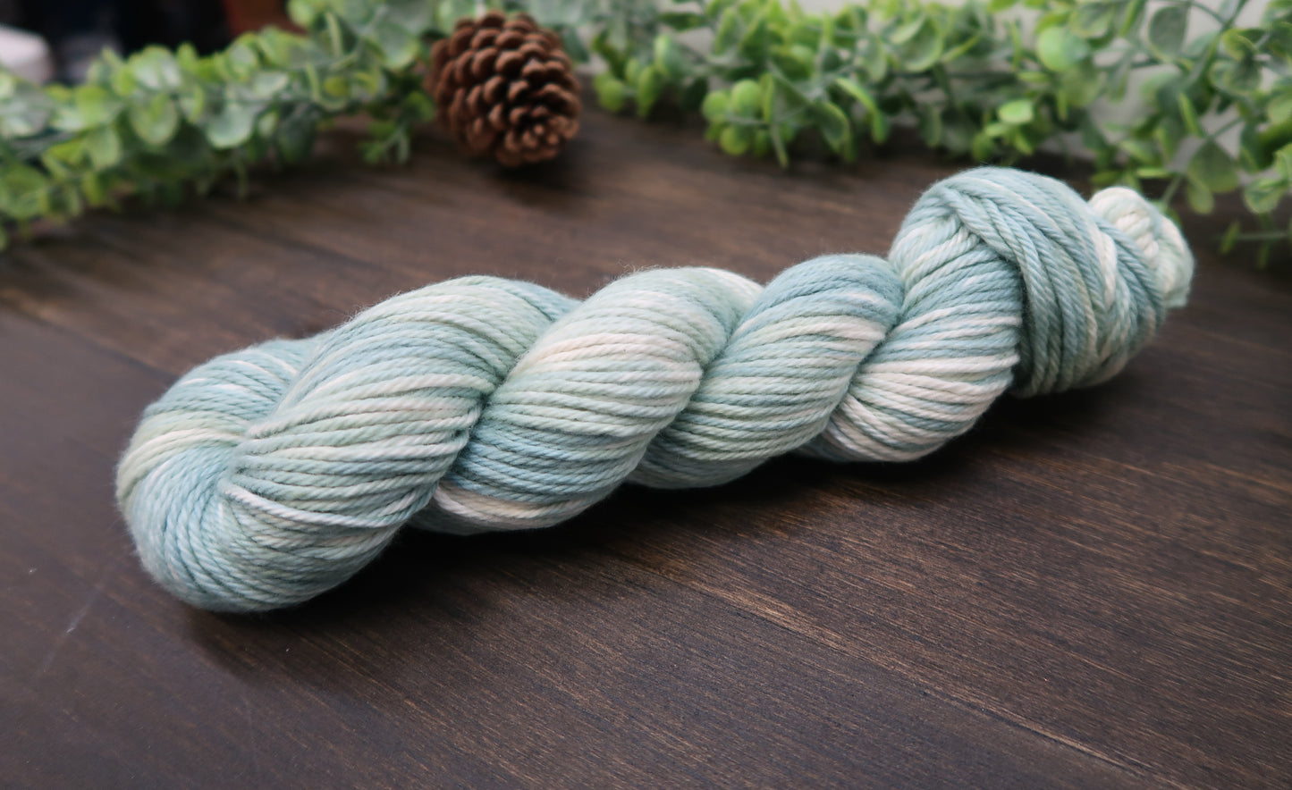 Hand Dyed Yarn | Worsted Weight | Variegated Yarn | 100% Organic Cotton | Color: Sage