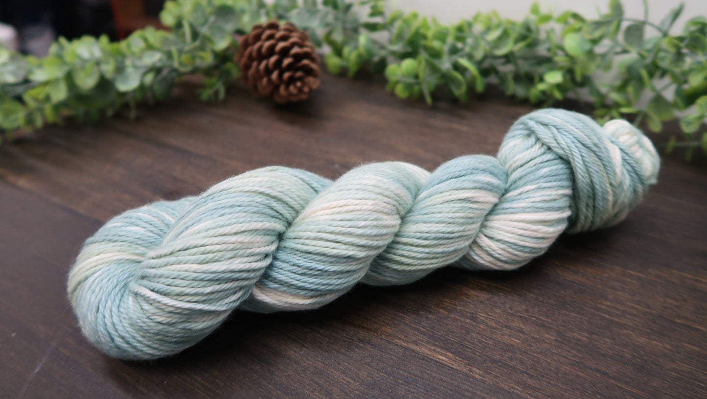 Hand Dyed Yarn | Worsted Weight | Variegated Yarn | 100% Organic Cotton | Color: Sage