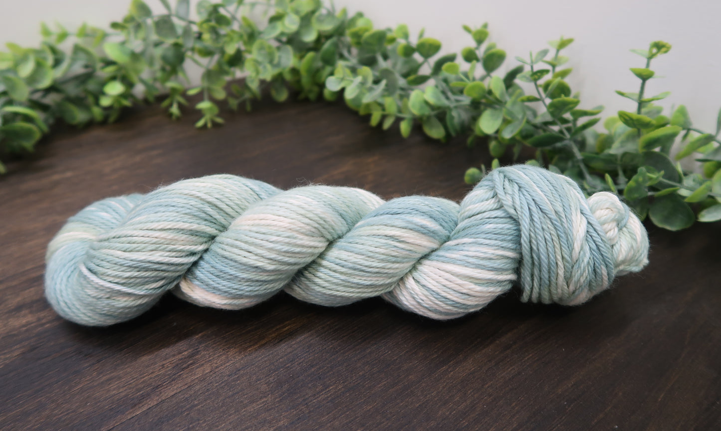 Hand Dyed Yarn | Worsted Weight | Variegated Yarn | 100% Organic Cotton | Color: Sage