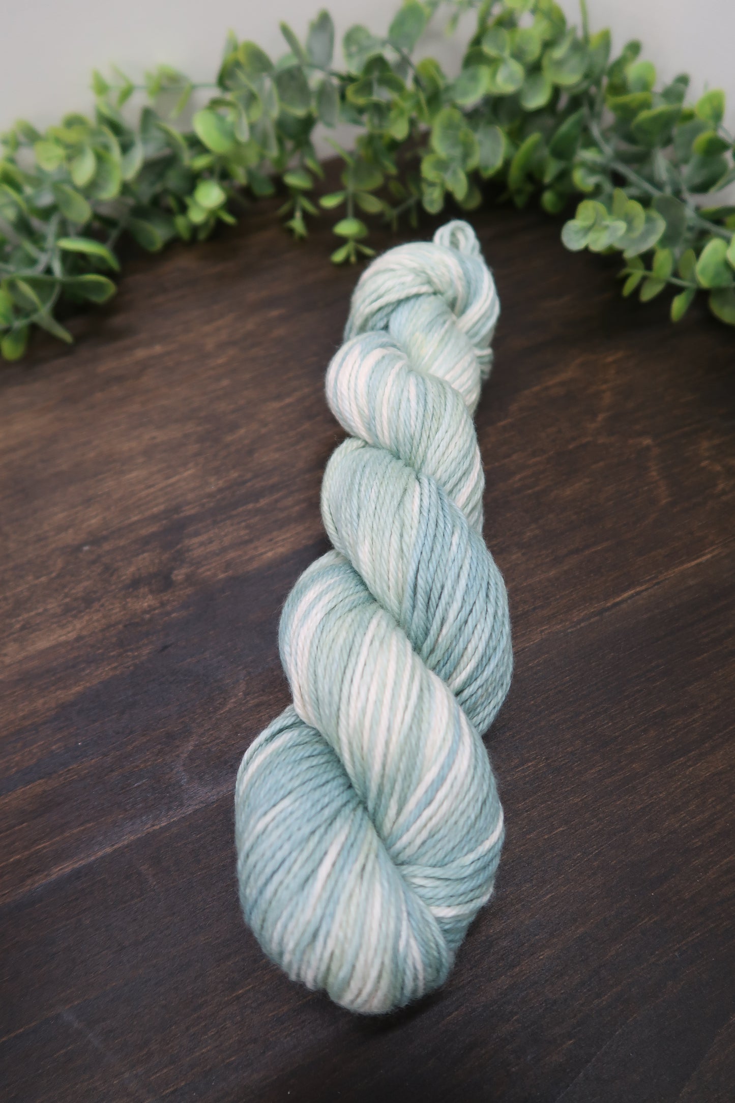 Hand Dyed Yarn | Worsted Weight | Variegated Yarn | 100% Organic Cotton | Color: Sage