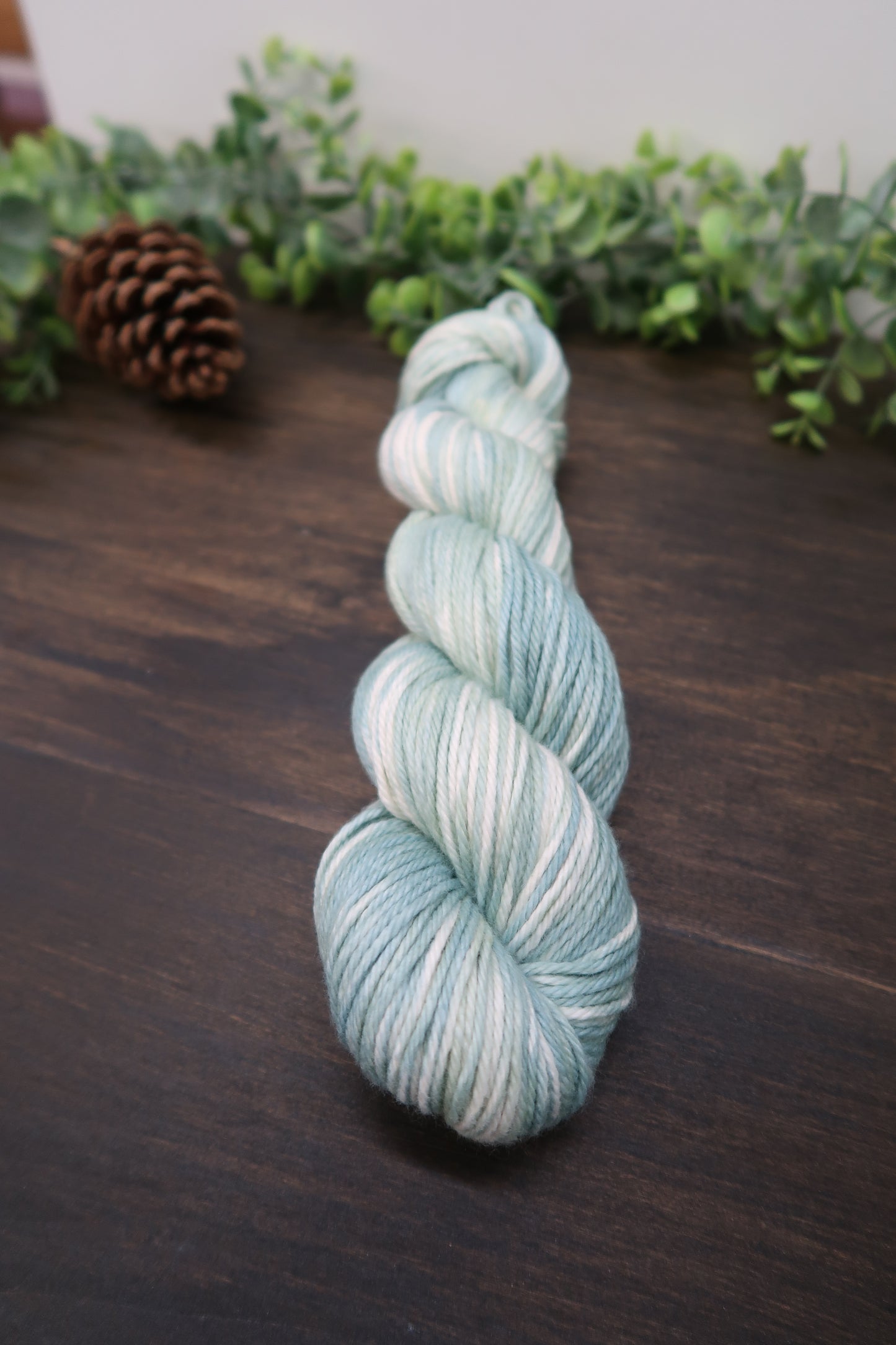 Hand Dyed Yarn | Worsted Weight | Variegated Yarn | 100% Organic Cotton | Color: Sage