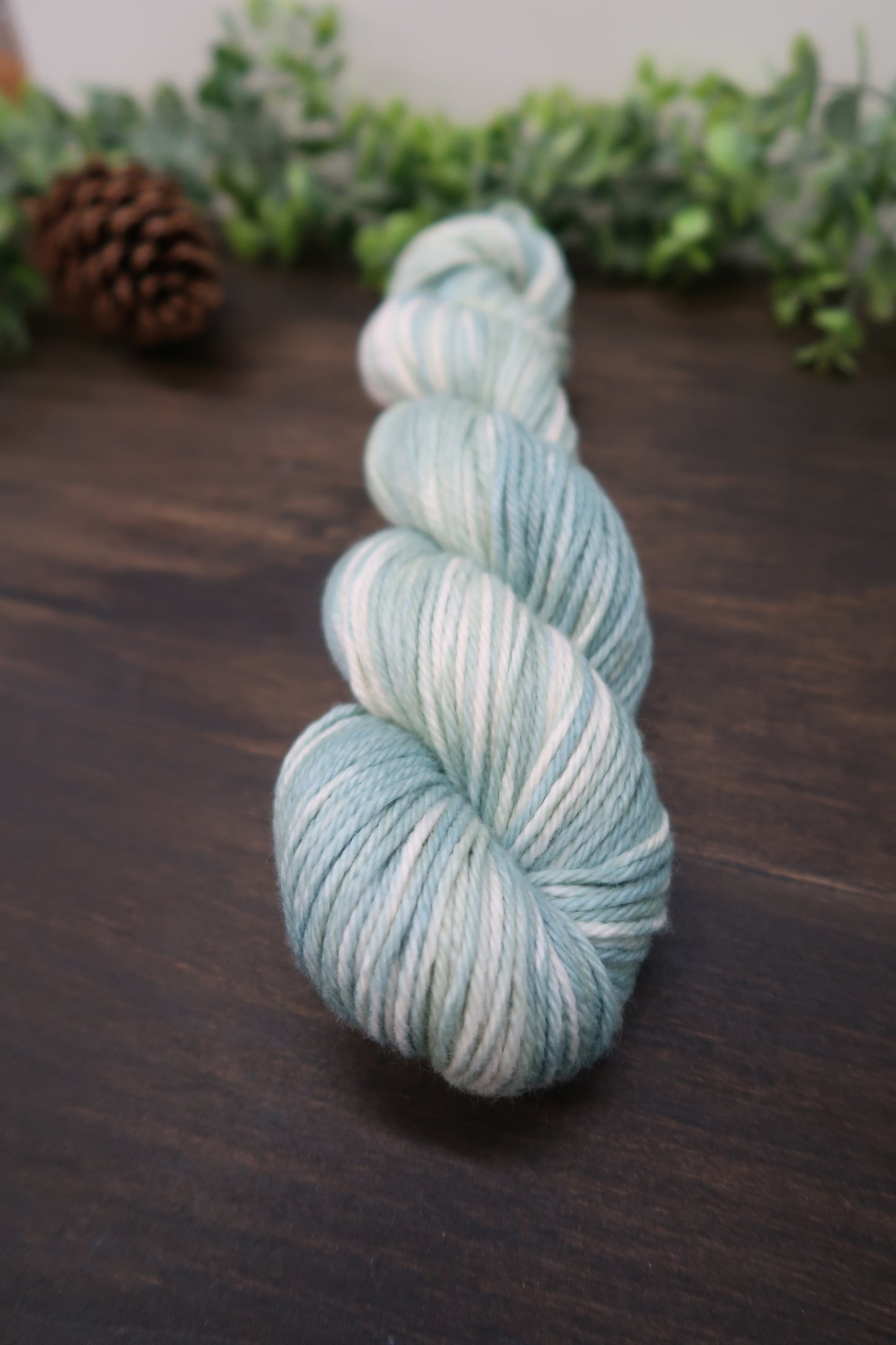 Hand Dyed Yarn | Worsted Weight | Variegated Yarn | 100% Organic Cotton | Color: Sage