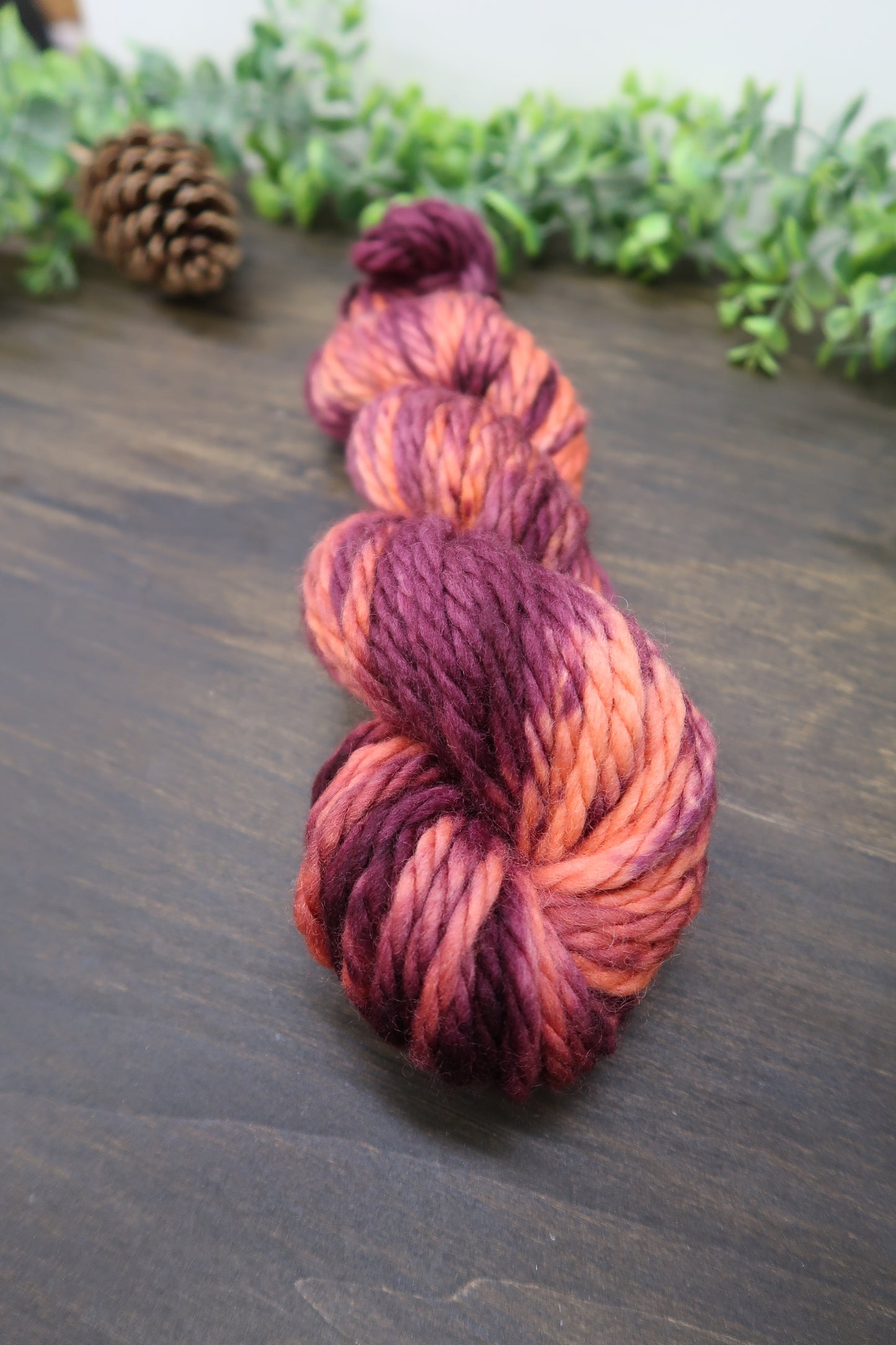 Hand Dyed Yarn | Super Bulky Yarn | Andean Highland Wool | Color: Fall Leaves