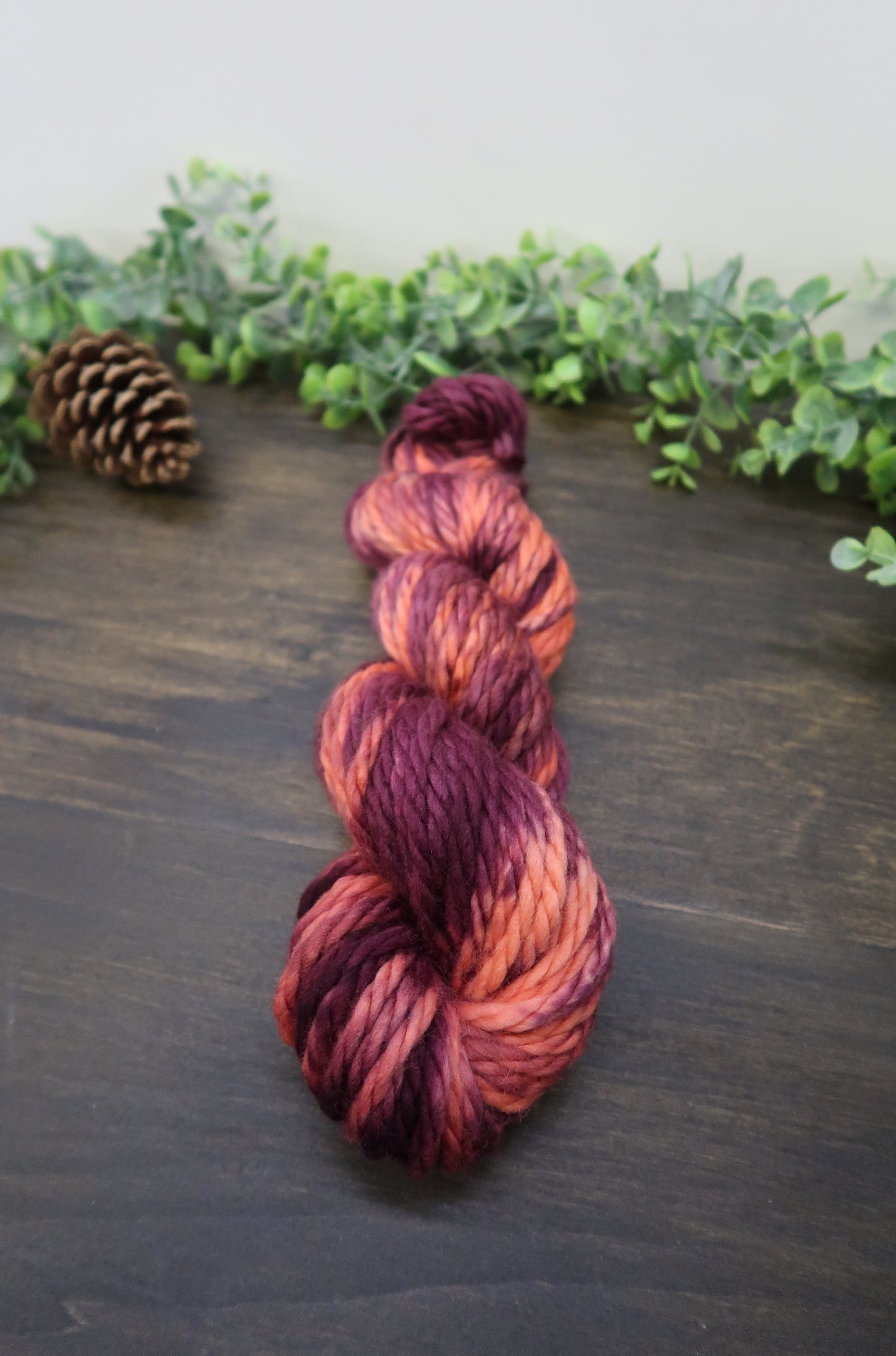 Hand Dyed Yarn | Super Bulky Yarn | Andean Highland Wool | Color: Fall Leaves