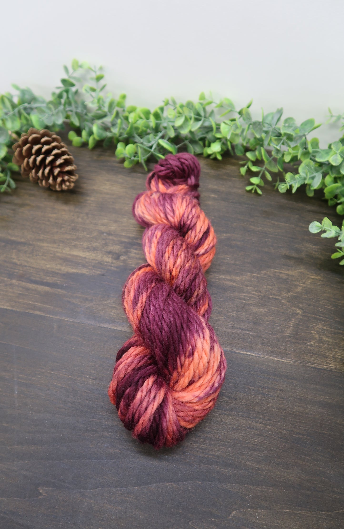 Hand Dyed Yarn | Super Bulky Yarn | Andean Highland Wool | Color: Fall Leaves