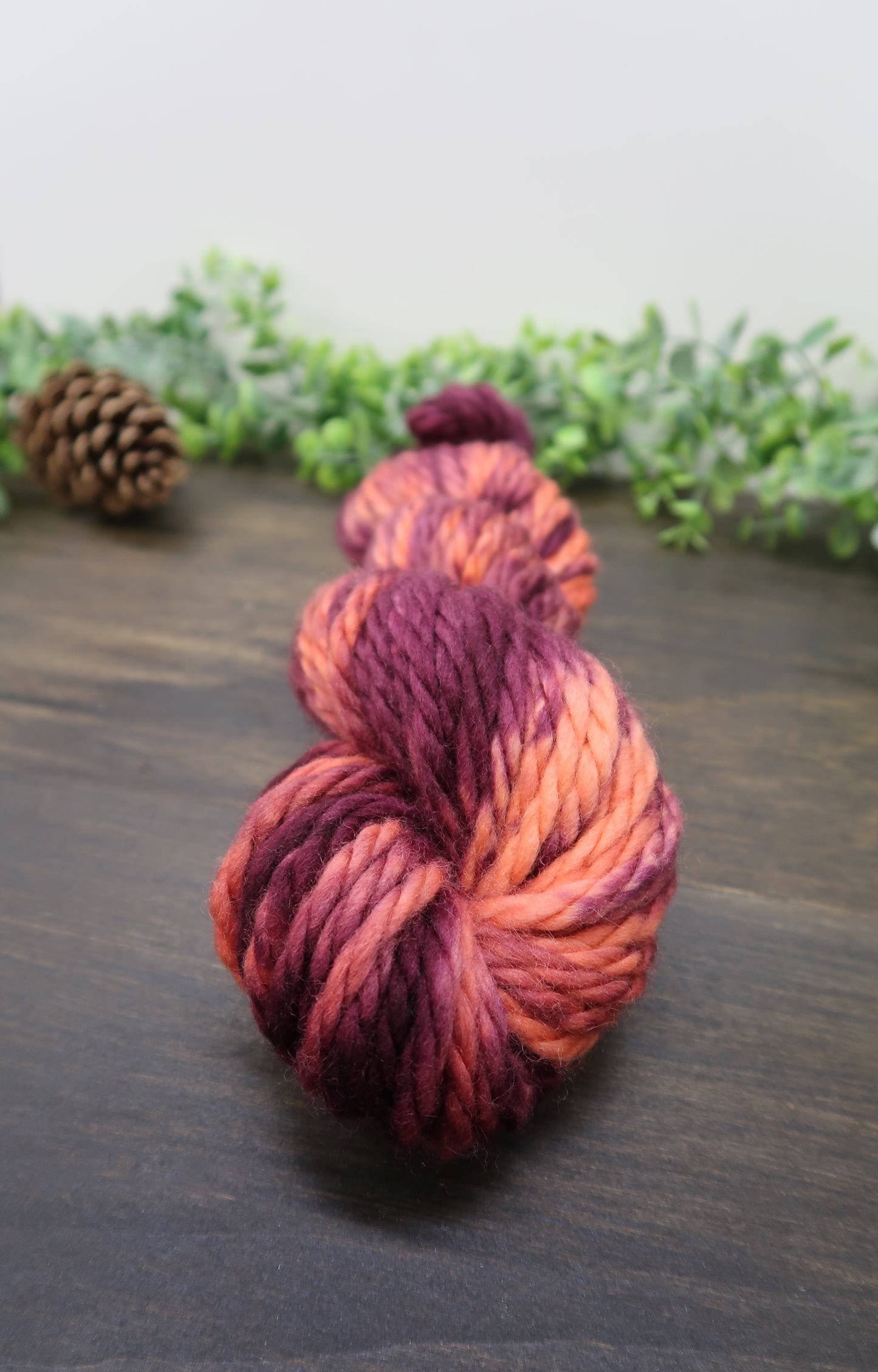 Hand Dyed Yarn | Super Bulky Yarn | Andean Highland Wool | Color: Fall Leaves